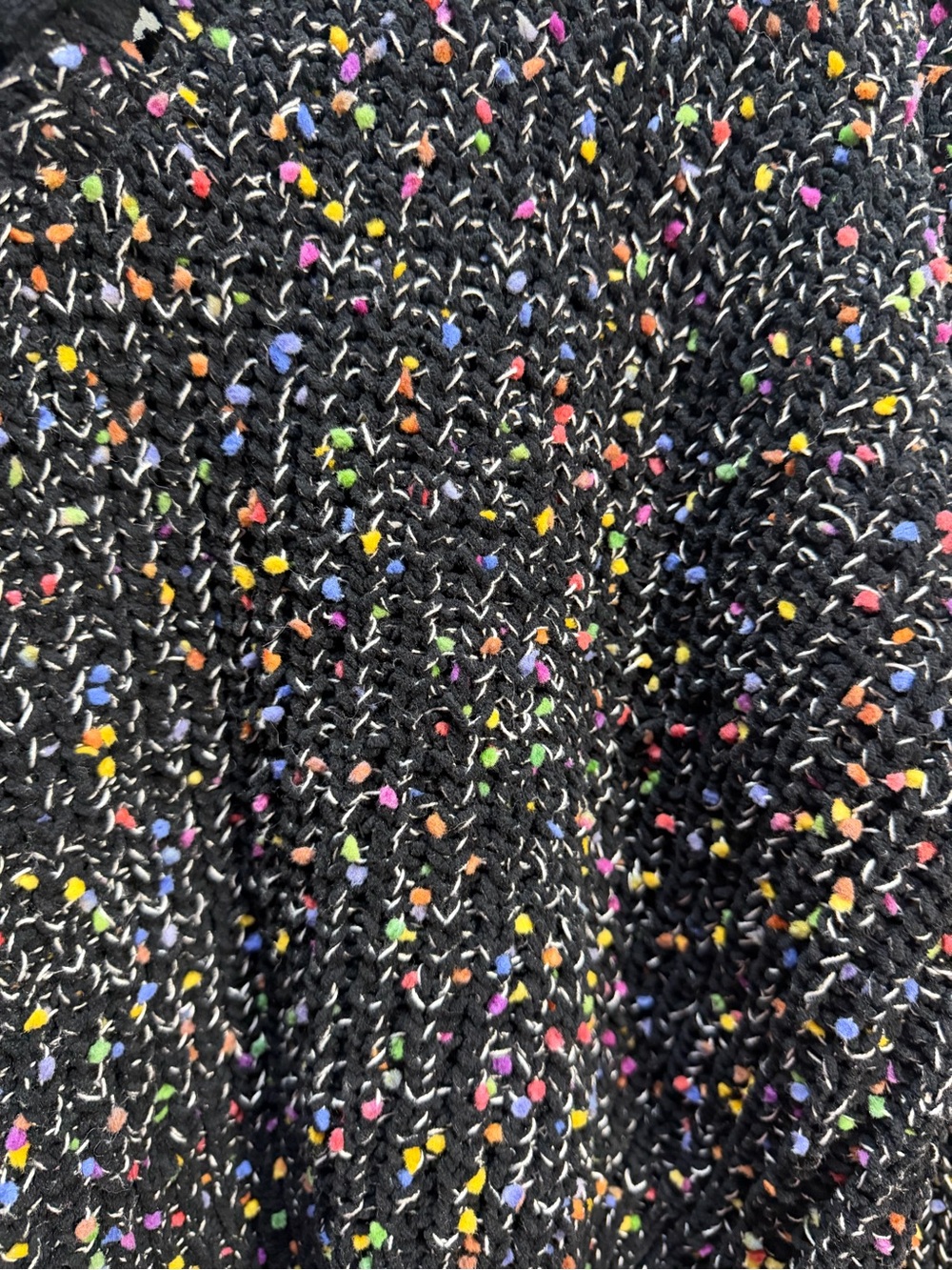 I.N. San Francisco Black Knit Sweater with Multicolor Pom Flecks - Picture 4 of 6